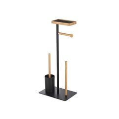 MSV 142746 Toilettenrollenhalter Bodenstehend Schwarz