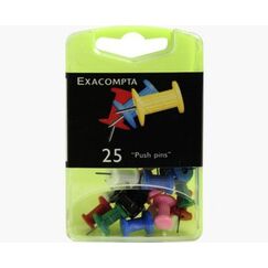 Exacompta Pinwandnadel Push Pins, 25 Stk Farben sortiert