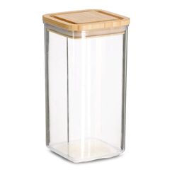 Zeller Present 14768 Glas Quadratisch Transparent, Bambus