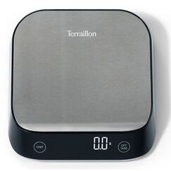 Terraillon 15245 Küchenwaage Schwarz, Edelstahl Arbeitsplatte Rechteck Elektronische Küchenwaage