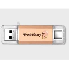 Swissmeme USB-Stick 16 GB USB Typ-C Rosa-Goldfarben