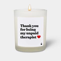 ChattyCandles Thank you for being my unpaid therapist Wachskerze Zylinder Moschus, Canangabaum Weiß 1 Stück(e)