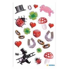 HERMA lucky symbols with glitter Aufkleber für Kinder