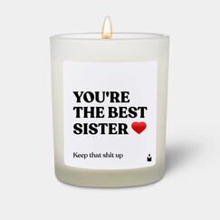 ChattyCandles You’re the best sister Wachskerze Zylinder Bernstein, CEDAR, Honig, Sandelholz Weiß 1 Stück(e)