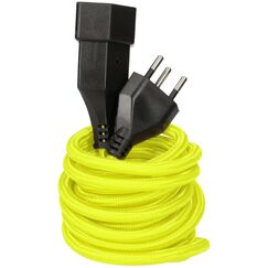 MaxTex 168155 Stromkabel Gelb 3 m T12 T13, Farbe: Gelb, Länge: 3 m