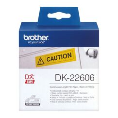 Brother DK-22606 Etiketten erstellendes Band Schwarz auf gelb