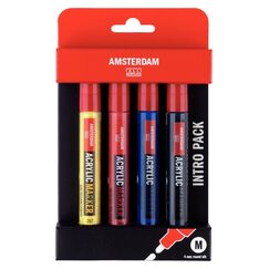 Amsterdam 17519001 Marker 4 Stück(e) Schwarz, Blau, Rot, Gelb