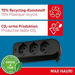 Max Hauri AG ADAPT 176510 Netzstecker-Adapter T12 T13 Schwarz