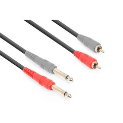 Vonyx CX324-1 Audio-Kabel 1,5 m 2 x 6.35mm 2 x RCA Schwarz, Grau, Rot
