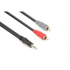 Vonyx CX334-3 Audio-Kabel 3 m 3.5mm 2 x RCA Schwarz