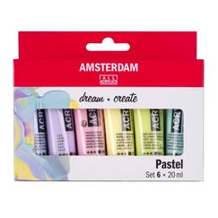 Amsterdam 17820503 Acrylfarbe 20 ml Grün, Lila, Rose, Türkis, Ultramarine, Gelb Tube