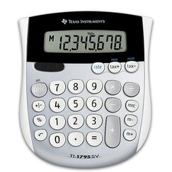 Texas Instruments TI-1795 SV Taschenrechner Desktop Einfacher Taschenrechner Schwarz, Silber, Weiß