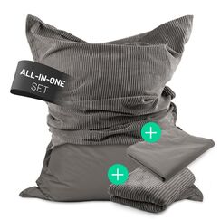 Lumaland 19140 Sitzsack Grau Drinnen Rechteck, Farbe: Grau