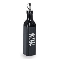 Zeller Present 19646 Öl-/Essig-Spender 0,27 l Flasche Glas, Edelstahl, Silikon Schwarz