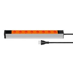 Steffen 19Z5420 8K3 OR Verlängerungskabel 3 m 8 AC-Ausgänge Drinnen Schwarz, Orange