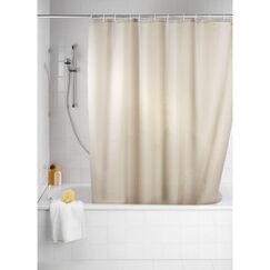 WENKO Anti-Schimmel Duschvorhang Uni Beige 180 x 200 cm waschbar