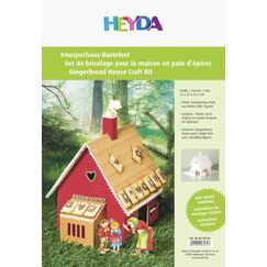 HEYDA Knusperhaus-Bastel-Set A4 weißer Karton, farbige Figuren