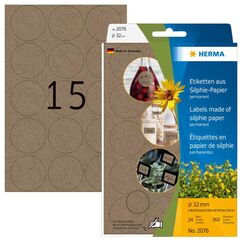 HERMA 2076 selbstklebendes Etikett Rund Permanent Braun 360 Stück(e)
