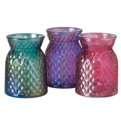 Boltze 2077502 Vase Glas Pink, Violett, Türkis