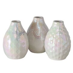 Boltze 2080309 Vase Vase mit runder Form Keramik Weiß