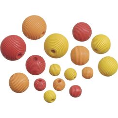 KNORR prandell 216023111 Perle Perlenmischung Holz Orange, Rot, Gelb 20 Stück(e), Farbe: Orange, Rot, Gelb
