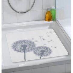 WENKO 23156100 Rutschfeste/r Badematte & Aufkleber Rutschfeste Badematte Grau, Weiß
