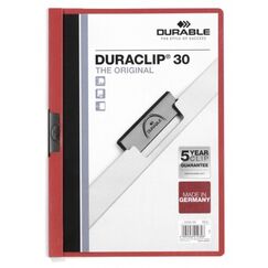 Durable Duraclip 30 Präsentations-Mappe PVC Rot, Transparent
