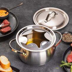 Kisag 25101-00 Fondue-Topf 1,6 l Edelstahl Rund
