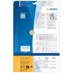 HERMA Typenschildetiketten A4 63.5x29.6 mm silber extrem stark haftend Folie matt 675 St.