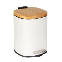 WENKO Fianema Rund Edelstahl Weiß, Holz, Farbe: Weiß, Holz