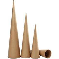Creativ Company 265040 Christbaumschmuck Kegelförmiger Weihnachtsschmuck Papier Natürlich/Natur 3 Stück(e)