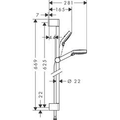 Hansgrohe Crometta Duschsystem Chrom, Weiß