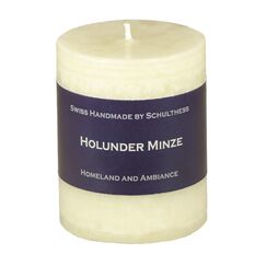 Schulthess Kerzenhandwerk Holunder Minze Wachskerze Rund Beige