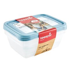 keeeper Mia Rechteckig Container 1,25 l Blau, Transparent 3 Stück(e)