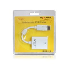 DeLOCK 61765 Videokabel-Adapter 0,125 m DisplayPort DVI-I Weiß