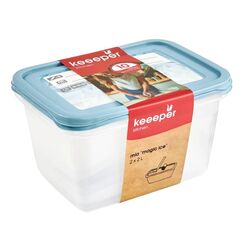 keeeper Mia Rechteckig Container 2 l Blau, Transparent 2 Stück(e)
