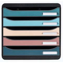 Exacompta Big box, schubladenbox mit 5 schubladen, skandi - farben sortiert - neu