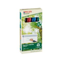 Edding 31 EcoLine Permanent-Marker Feine Spitze Schwarz, Blau, Grün, Rot
