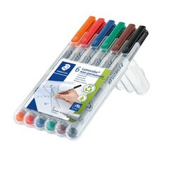 Staedtler Lumocolor Marker 6 Stück(e) Schwarz, Blau, Braun, Grün, Orange, Rot