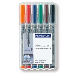 Staedtler 312 WP6 Marker 1 Stück(e) Schwarz, Blau, Braun, Grün, Orange, Rot