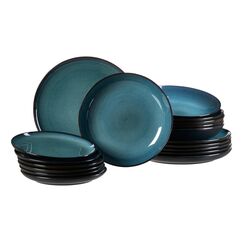 Ritzenhoff & Breker Bali Geschirrset 18 Stück(e) Steingut Schwarz, Blau