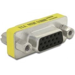 DeLOCK Adapter Gender Changer VGA female-female Sub-D 15 Gelb