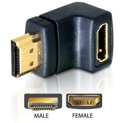 DeLOCK HDMI male > HDMI female 90° down HDMI 1.3 Schwarz