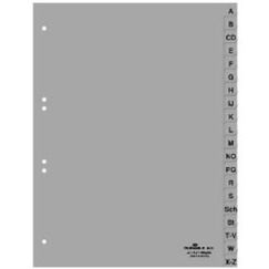 Durable 651010 Tab-Register Alphabetischer Registerindex Polypropylen (PP) Grau