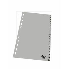 Durable 6522-10 Numerischer Registerindex Polypropylen (PP) Grau