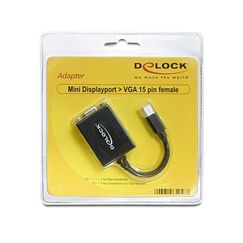 DeLOCK 65256 Videokabel-Adapter 0,18 m Mini DisplayPort VGA (D-Sub) Schwarz