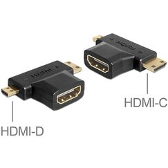 DeLOCK 65446 Kabeladapter HDMI-C / HDMI-D HDMI-A Schwarz