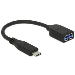 DeLOCK USB 3.1 Gen 2 Type-C/Typ-A USB Kabel 0,1 m USB C USB A Schwarz