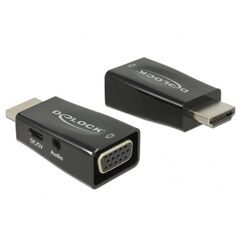 DeLOCK 65901 Kabeladapter HDMI A VGA & 3.5 mm Audio Schwarz