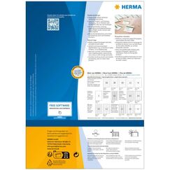HERMA Stabile Anhänger A4 42x70 mm weiß Papier/Folie/Papier perforiert nicht klebend 2000 St.